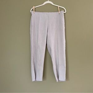 EUC J. Jill Gray Linen Blend Tapered Crop Pull On Pants - S